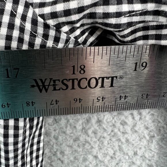 Lands End Womens Top 2 Black White Gingham Button Front No Iron Supima Shirt - Picture 7 of 9